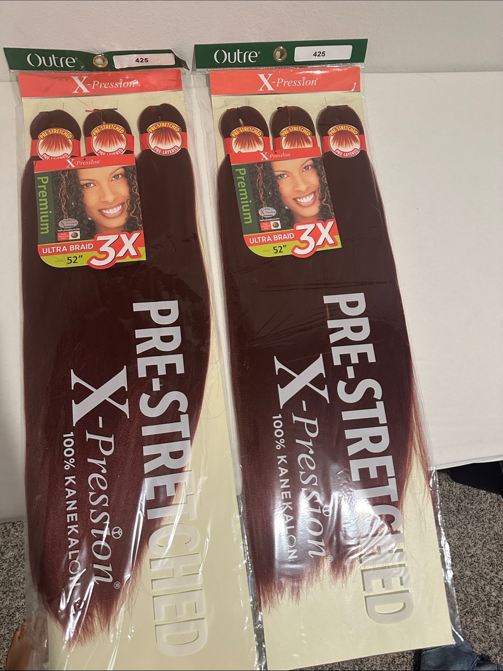 X-Pression Pre-Stretched Ultra Braid 52" - Burgundy (425)